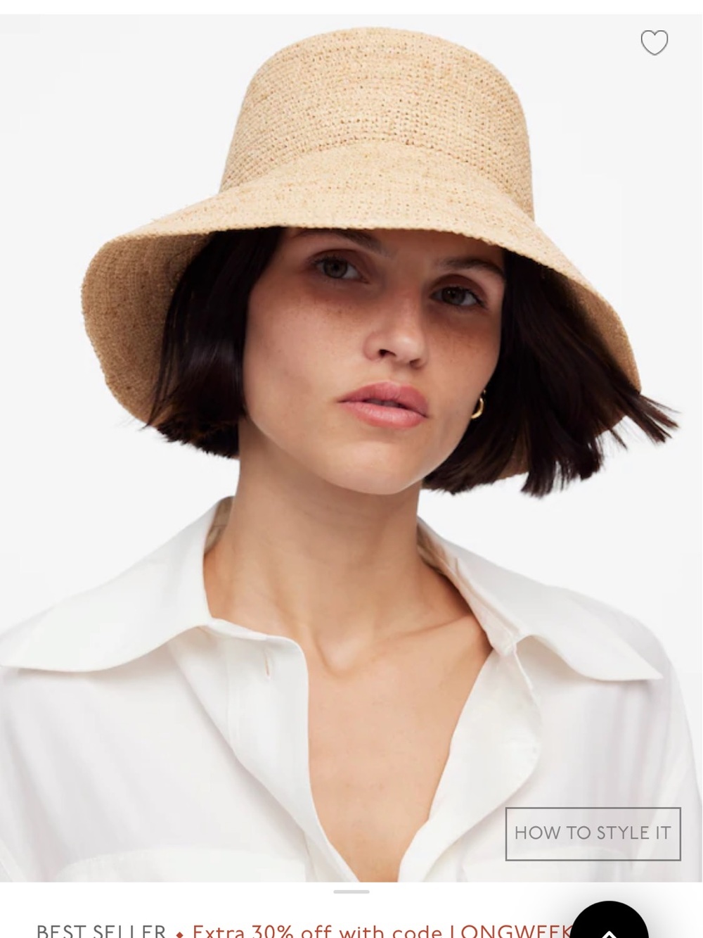 Madewell Dark Brown Woven Bucket Hat - Picture 3 of 4